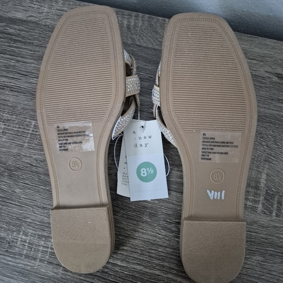 A New Day Maggie Bedazzled Rhinestone Flat Sandals - Picture 2 of 2